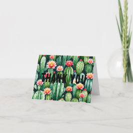 cactus succulents acuarela Doble tarjeta de agrade