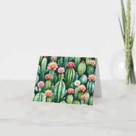 cactus succulents acuarela Doble tarjeta de agrade
