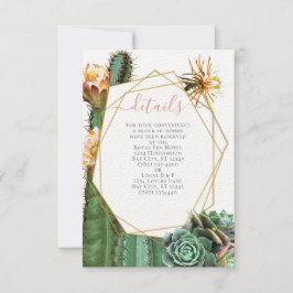 Cactus Suculent Greenery Boda Tarjeta de Gabinete