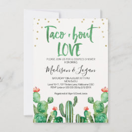 Cactus Taco ''bout Amor Parejas Ducha Invitación