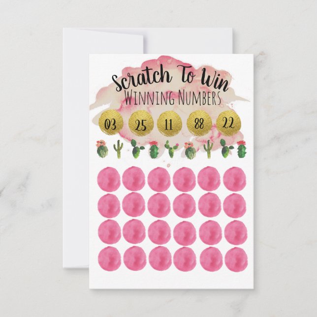 Cactus Temática Scratch Off Lottery Tickets (Anverso)