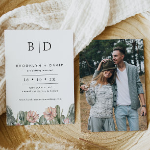 Cactus Wedding Flowering Moderno Ahorra La Tarjeta