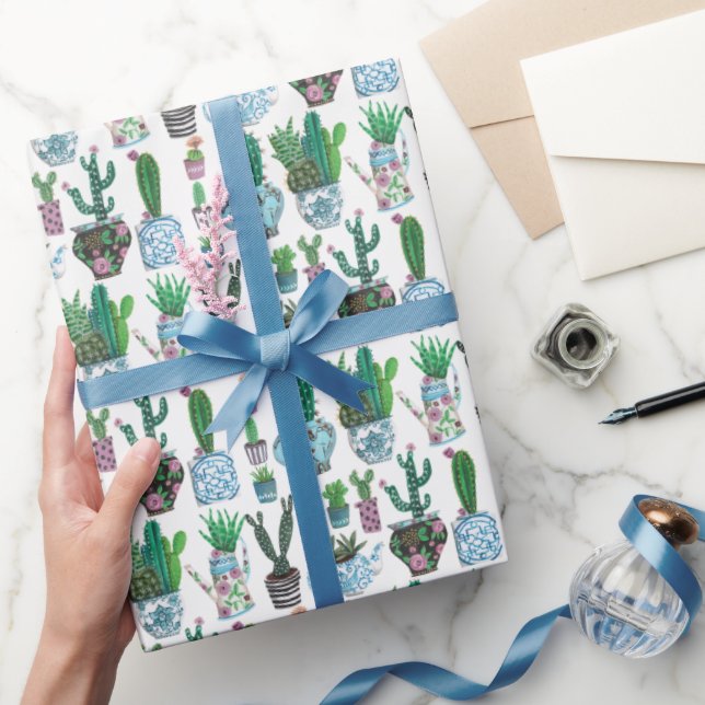 Cactus Western | Cumpleaños | Papel de envolver (Regalar)