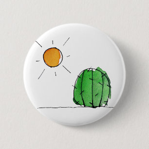 Cactus y acuarela 2" de Sun botón