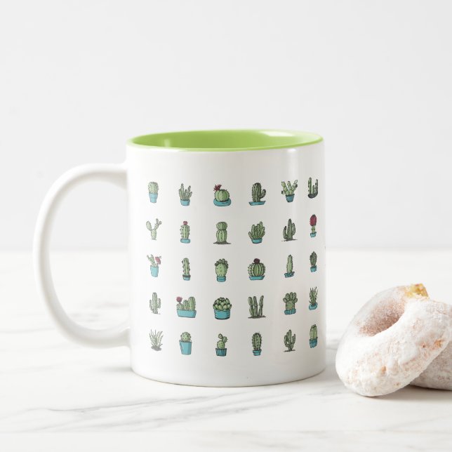 Cactus y taza de los Succulents (Con donut)