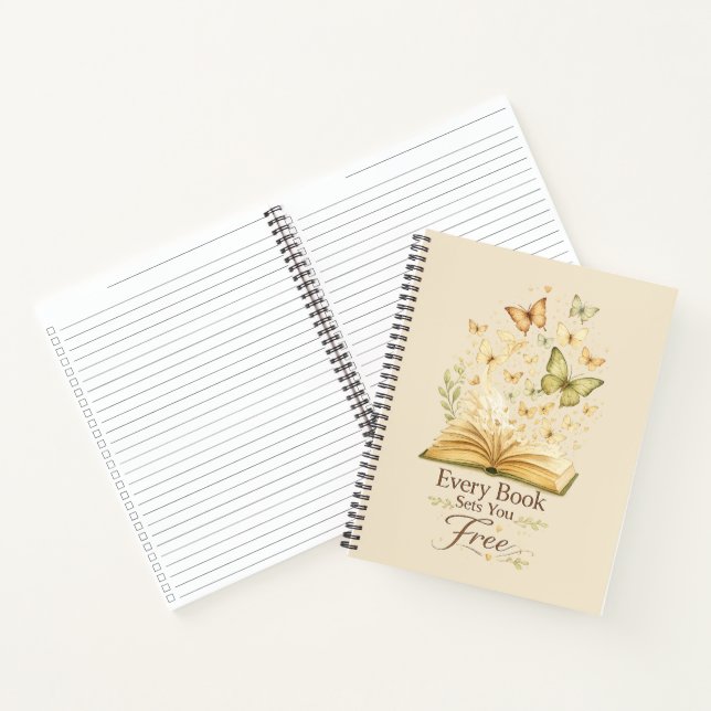 Cada libro te libera | Cuaderno Mariposa de libro (Interior)