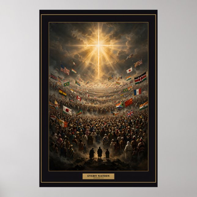 Cada Nación — Póster Enmarcado de la Multitud (Frente)