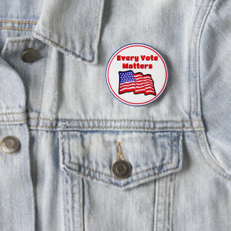 Cada Voto Importa Botón de Bandera Americana