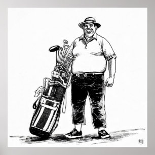 Caddie de golf - Impresión de arte de golf