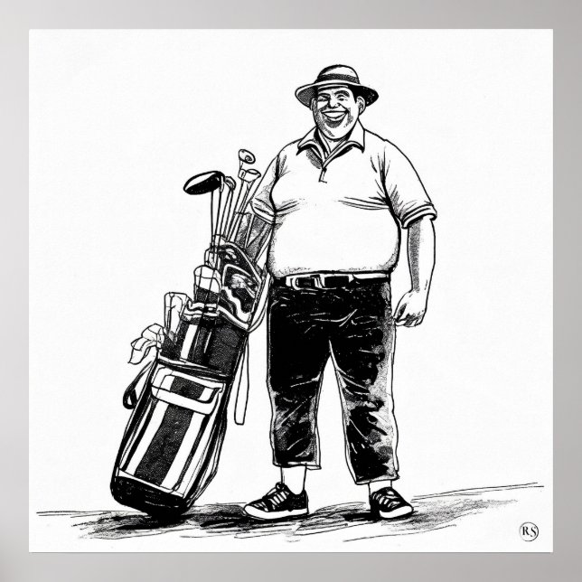 Caddie de golf - Impresión de arte de golf (Frente)