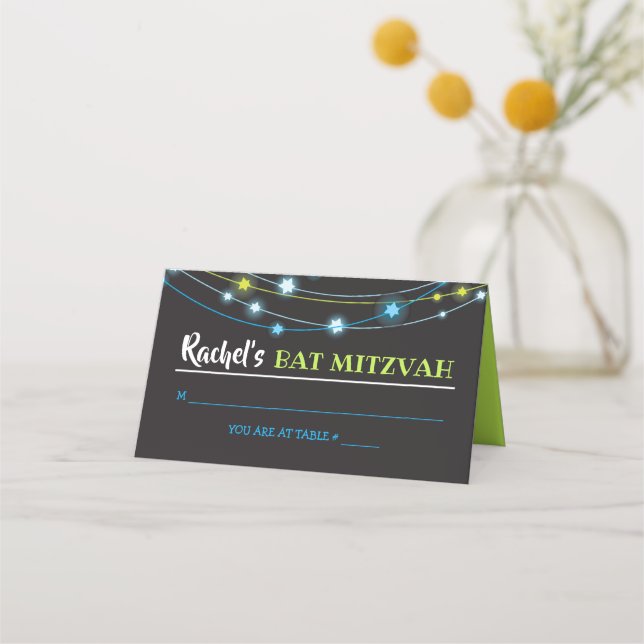 CADENA DE ESTRELLAS Bat Mitzvah Tarjeta de Escolta (Anverso)