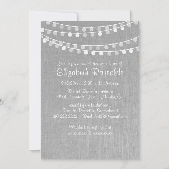 Cadena de invitaciones nupciales de la ducha de (Anverso)