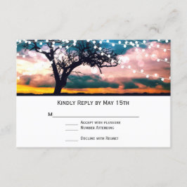 Cadena de las tarjetas RSVP de casamiento de arbol