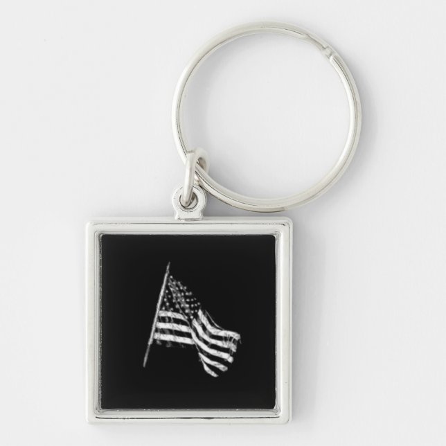 Cadena de llavero con boceto de la bandera estadou (Frente)