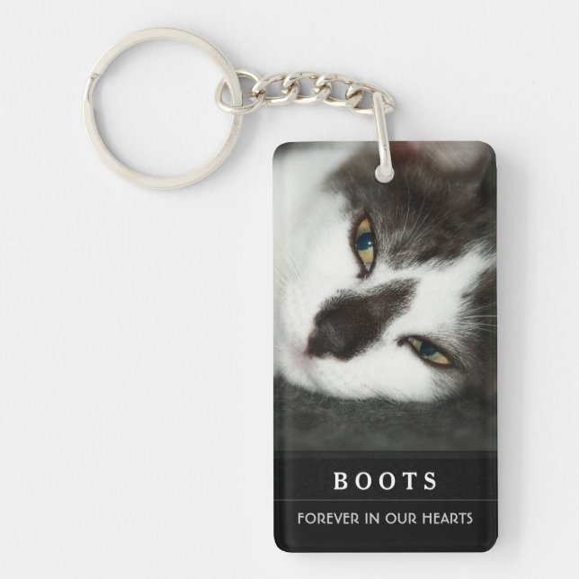 Cadena de llavero conmemorativa del gato - Poema d (Frente)