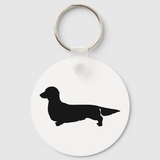 Cadena de llavero Dachshund de pelo largo (Anverso)