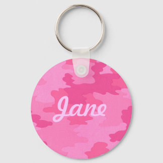 Cadena de llavero de camuflaje rosa brillante pers