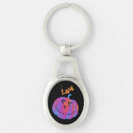 Cadena de llavero de corazón de calabaza psicodéli