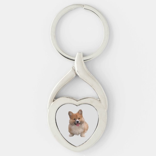 Cadena de llavero de Corgi de Corgi galés pintado  (Anverso)