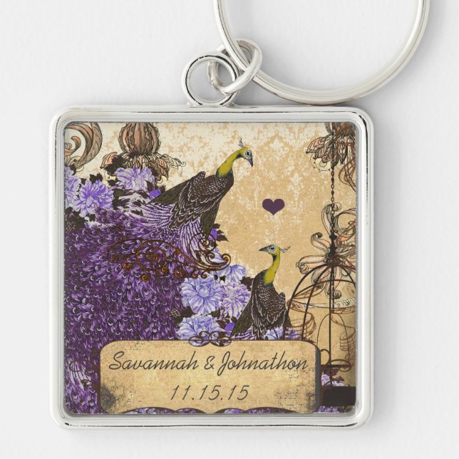 Cadena de llavero de Damasco de Peacock para Huevo (Frente)