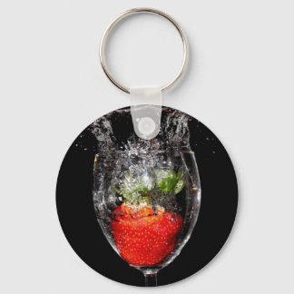 Cadena de llavero de fresa con salpicadura