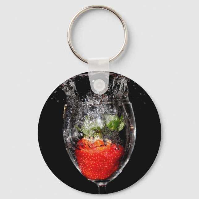 Cadena de llavero de fresa con salpicadura (Anverso)