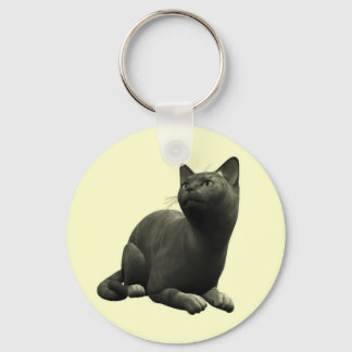 Cadena de llavero de gato negro tranquila