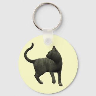 Cadena de llavero de gato negro travieso