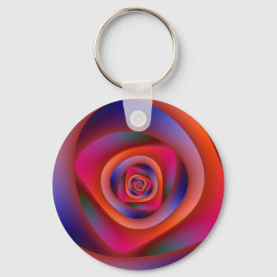 Cadena de llavero de laberinto espiral psicodélica