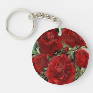 Cadena de llavero de las flores rojas