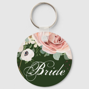 Cadena de llavero de novia Rosa de jardín geométri