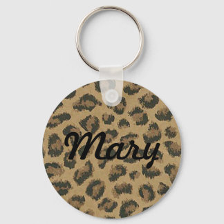 Cadena de llavero de piel de leopardo personalizad
