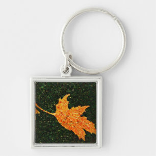 Cadena de llavero de pintura de aceite de hoja de