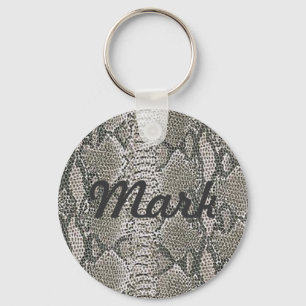 Cadena de llavero de serpiente plateado personaliz