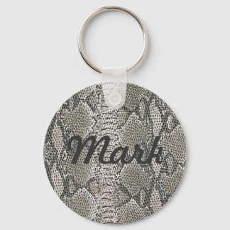 Cadena de llavero de serpiente plateado personaliz