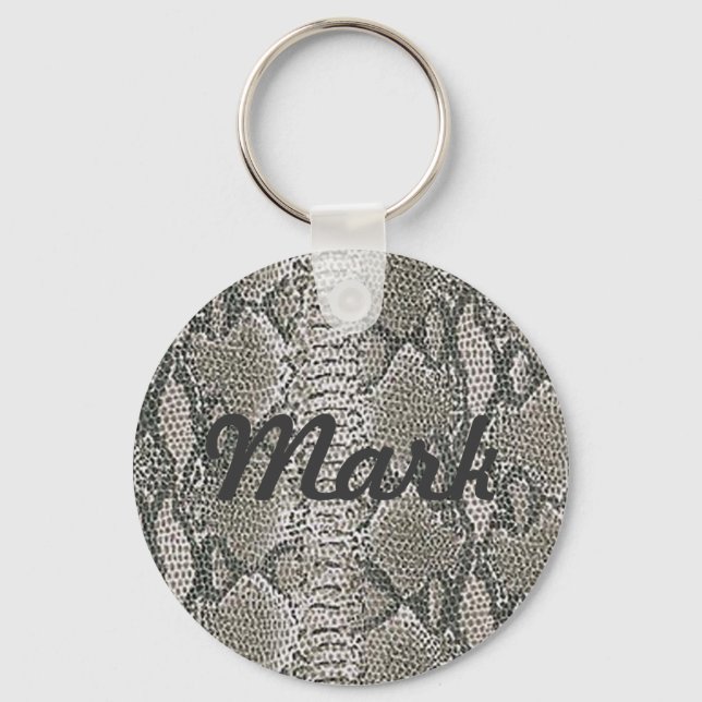 Cadena de llavero de serpiente plateado personaliz (Anverso)