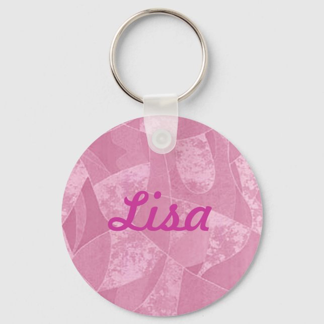 Cadena de llavero de vidrio de retención rosado pe (Anverso)