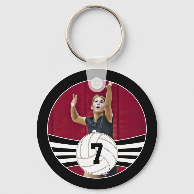 Cadena de llavero de voleibol número personalizado (Anverso)