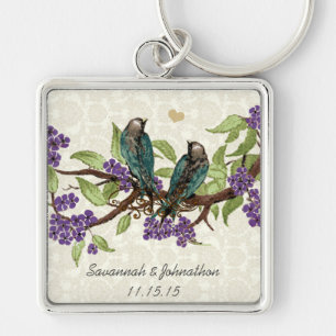 Cadena de llavero del Boda de flor amarillo pájaro