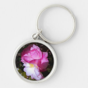 Cadena de llavero floral de camellia rosa doble co