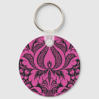Cadena de llavero floral de fantasía rosa