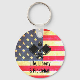 Cadena de llavero patriótica Vida Libertad y Pickl