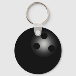 Cadena de llavero simple de boliche negro