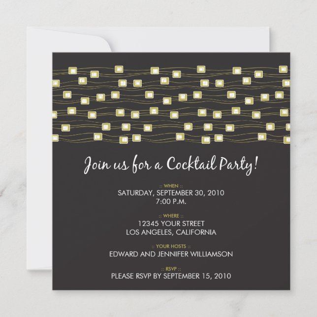 Cadena de luces de la invitación a la fiesta de có (Anverso)