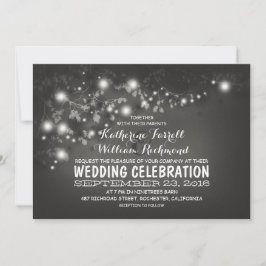 Cadena De Luces Invitación De La Boda Blanca Y Neg