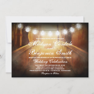 Cadena de luces Invitaciones a la boda del puente 