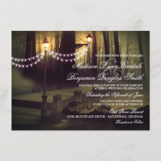 Cadena de luces Invitaciones de boda rústica