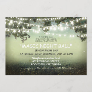 cadena de luces rústico Prom noche Invitaciones