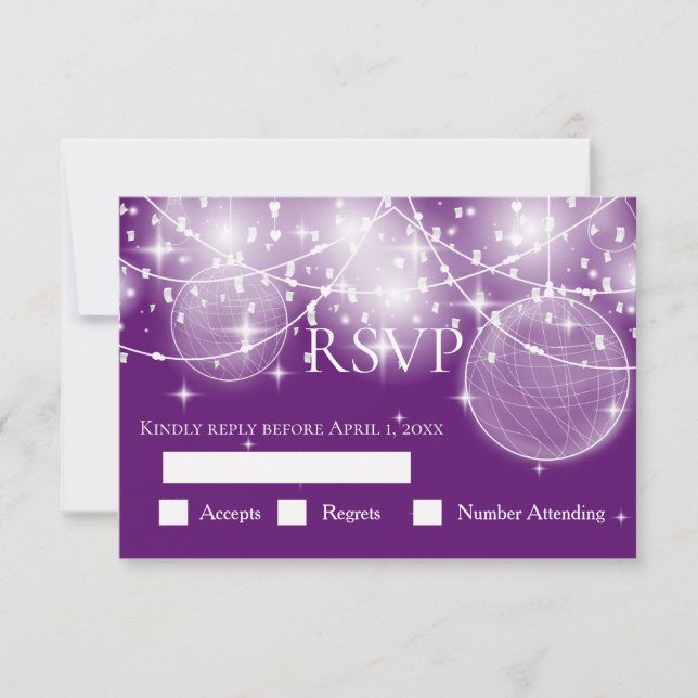 Cadena de luces y tarjeta de respuesta boda de est (Anverso)