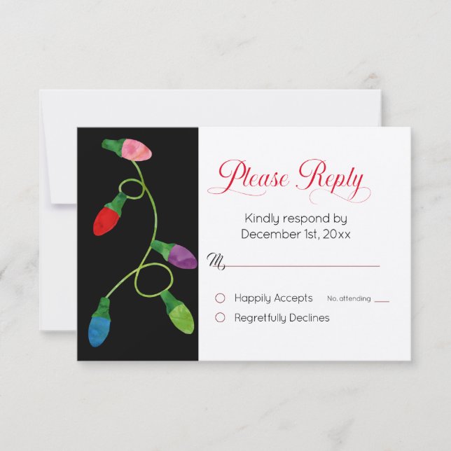 Cadena de Navidades Luces Boda de la tarjeta de re (Anverso)